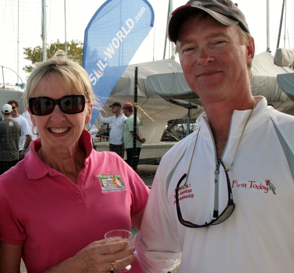 First Today Skipper Gary Tisdale with wife Melanie who headed up the Onshore Team © Greg Nicoll